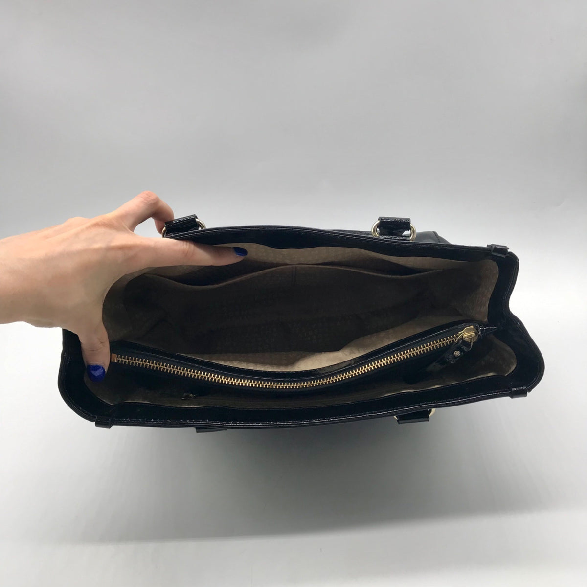 Kate Spade Black Crock-Embossed Patent Leather Shoulder Bag