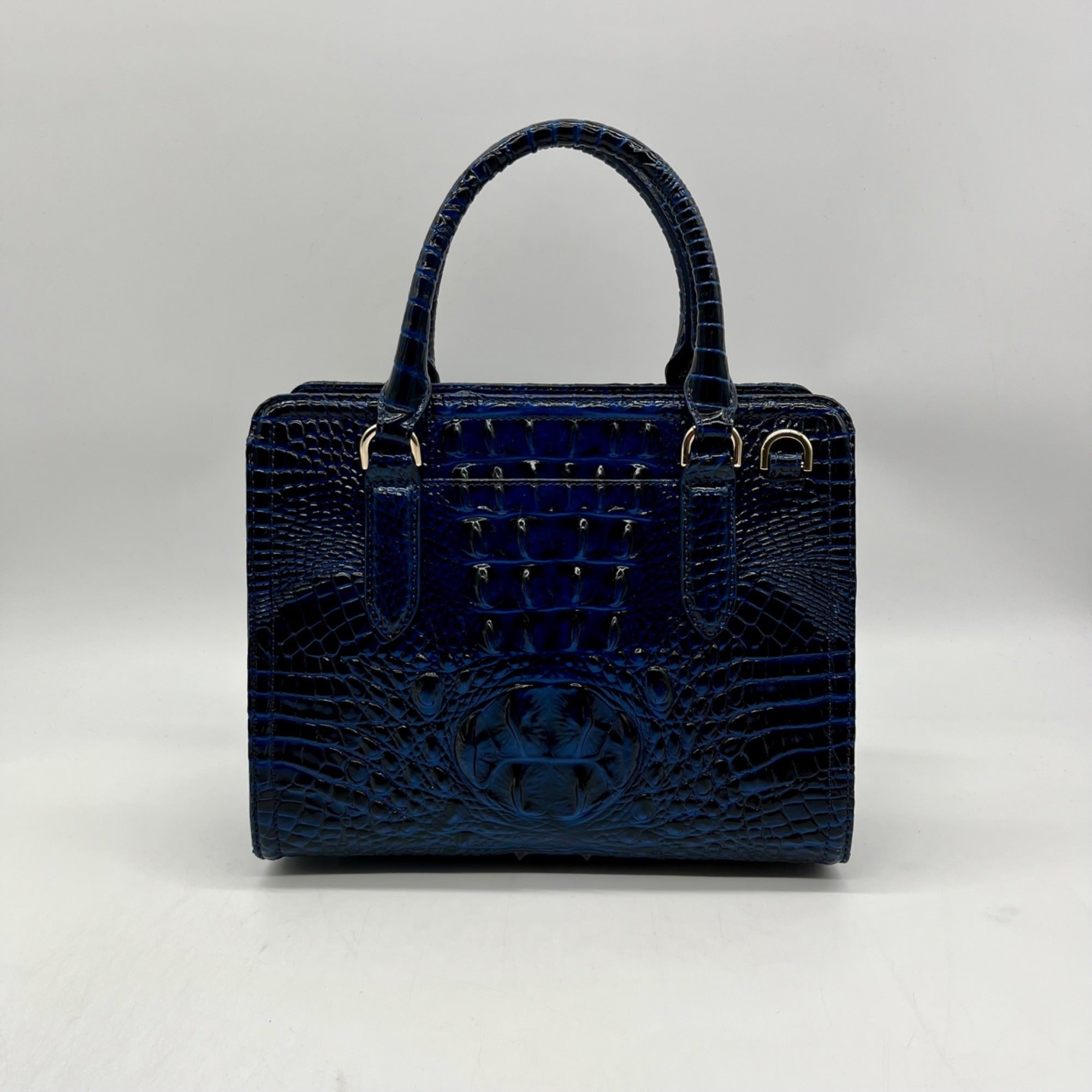 Brahmin Blue Leather Caim Melbourn Satchel bag
