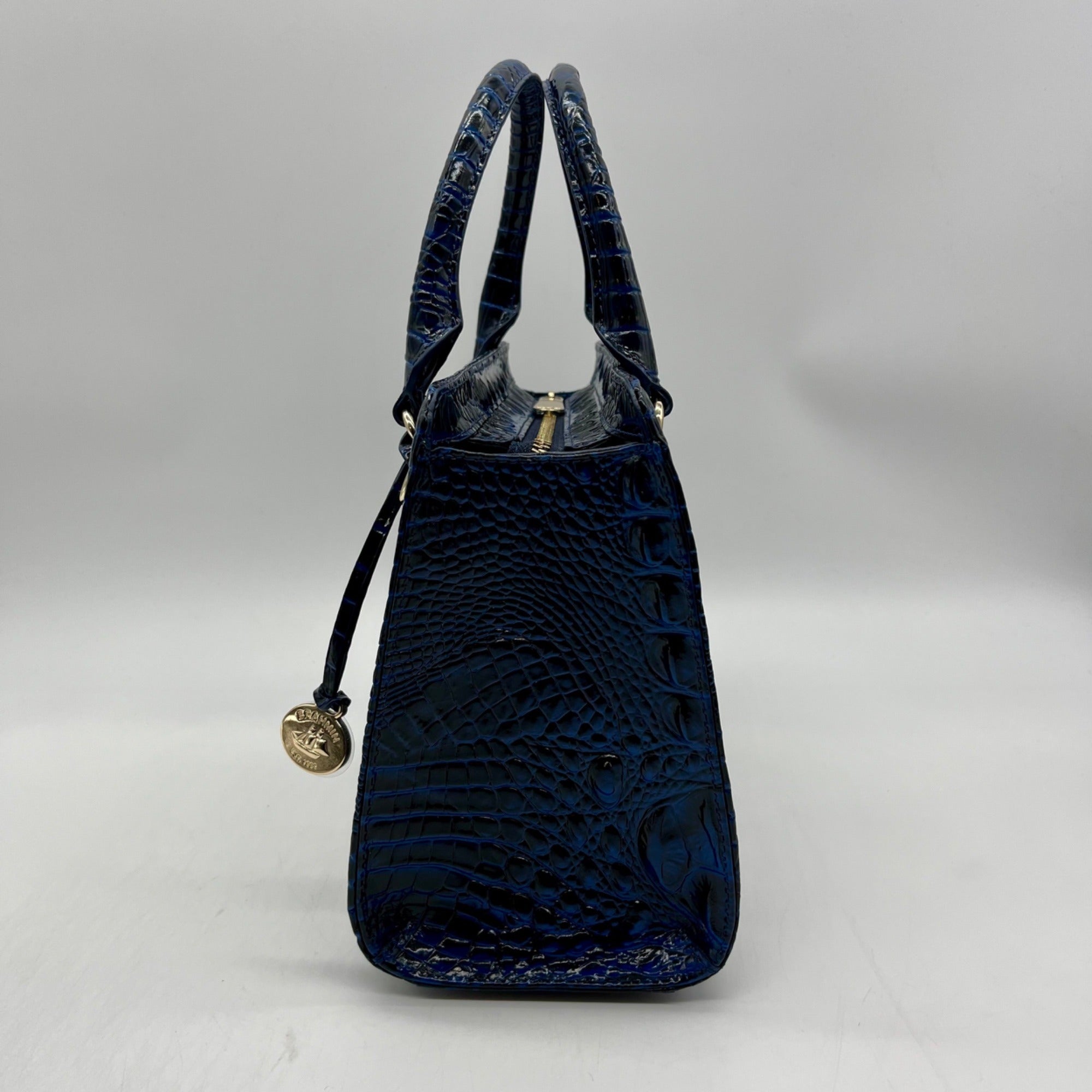 Brahmin Blue Leather Caim Melbourn Satchel bag