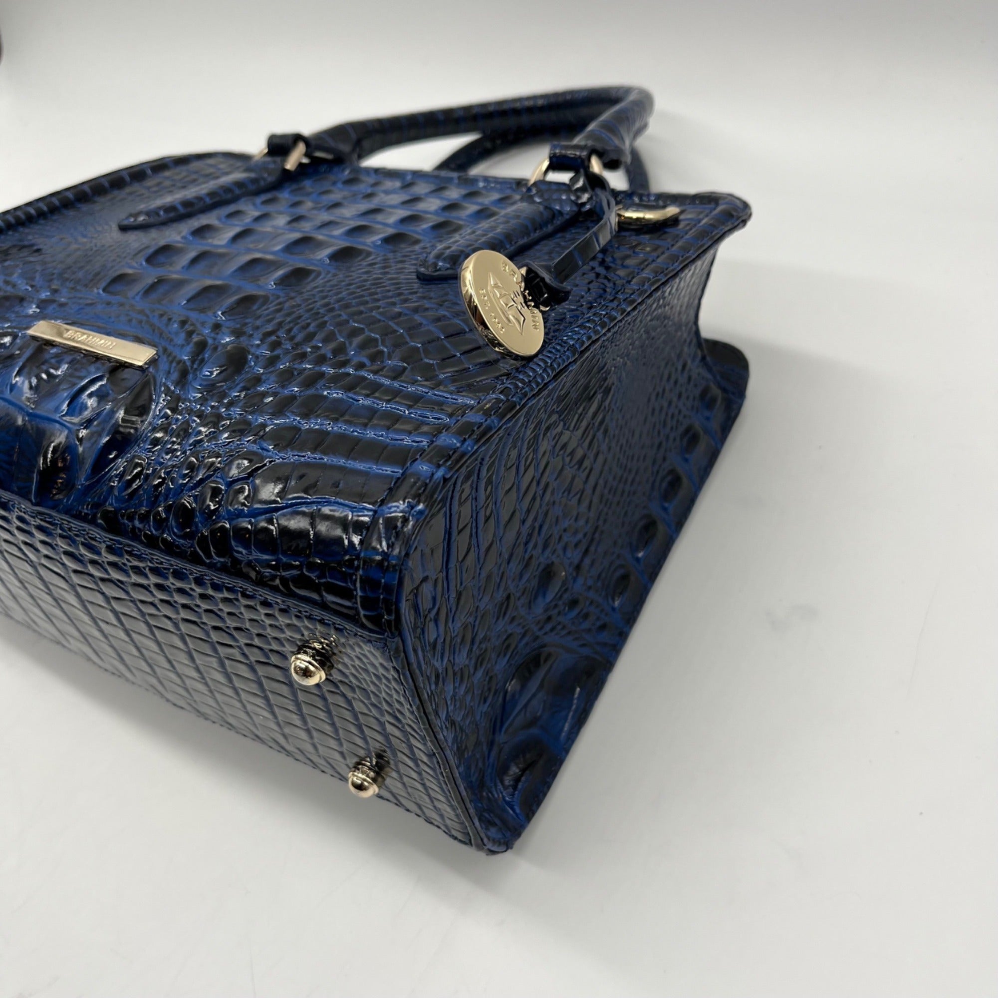 Brahmin Blue Leather Caim Melbourn Satchel bag