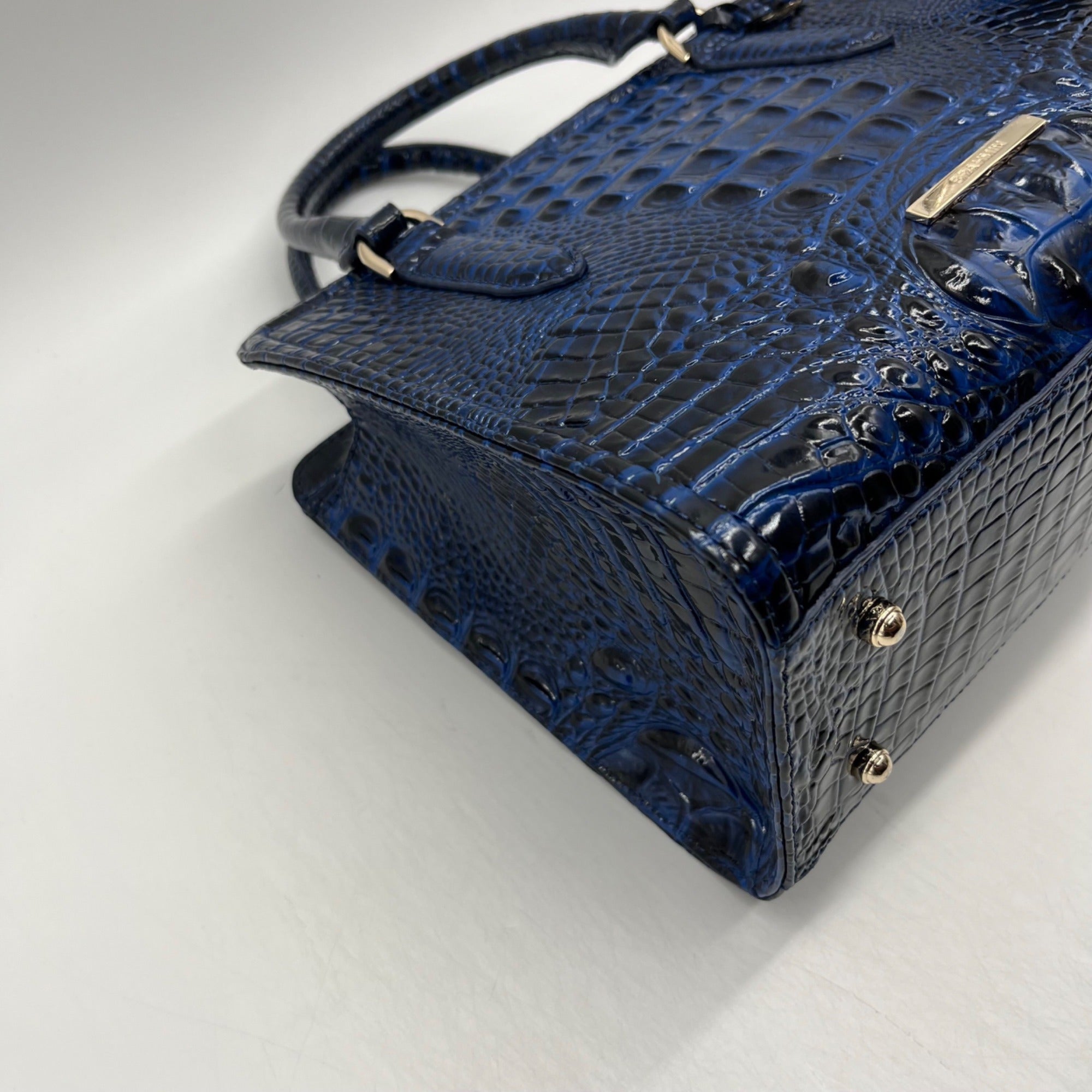 Brahmin Blue Leather Caim Melbourn Satchel bag
