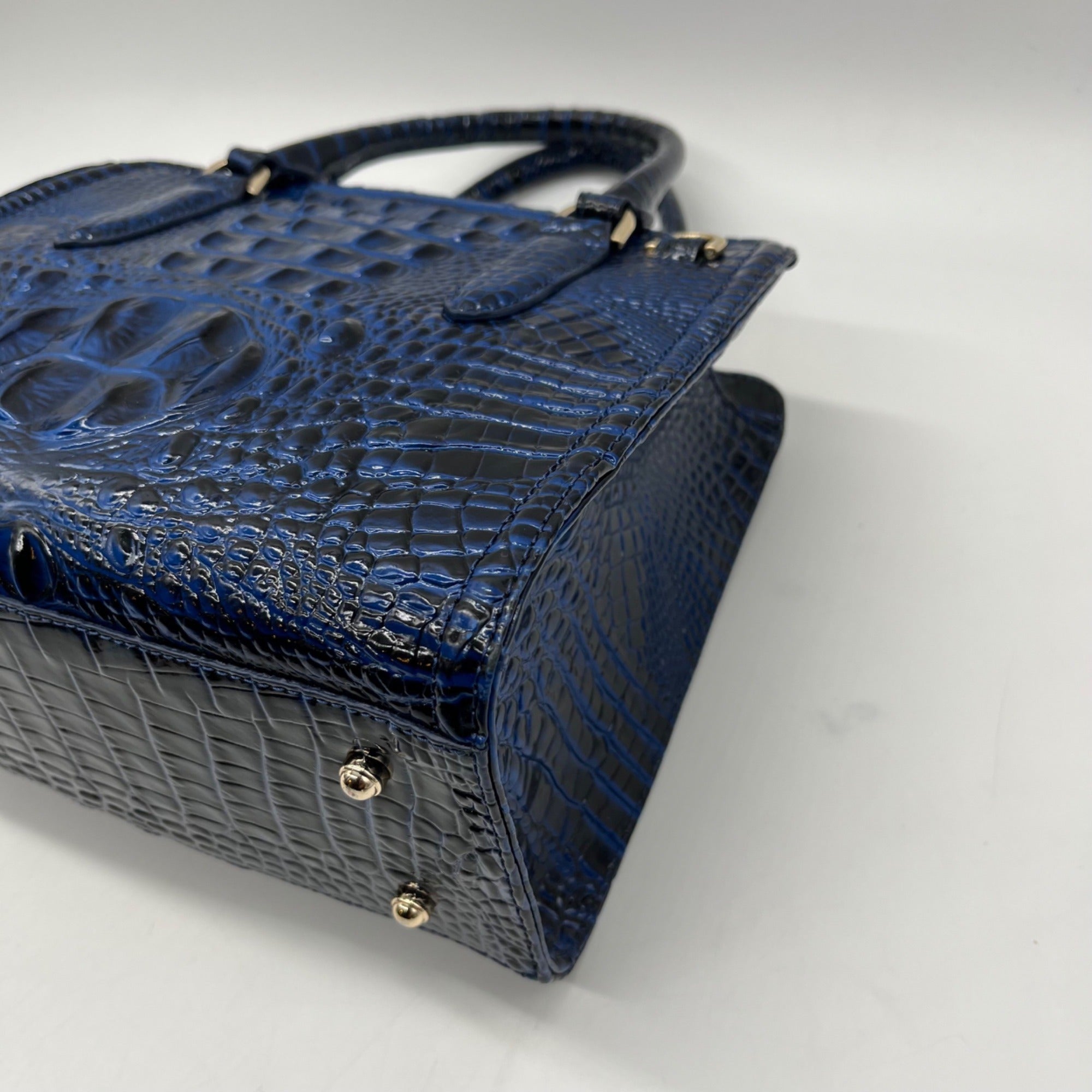 Brahmin Blue Leather Caim Melbourn Satchel bag