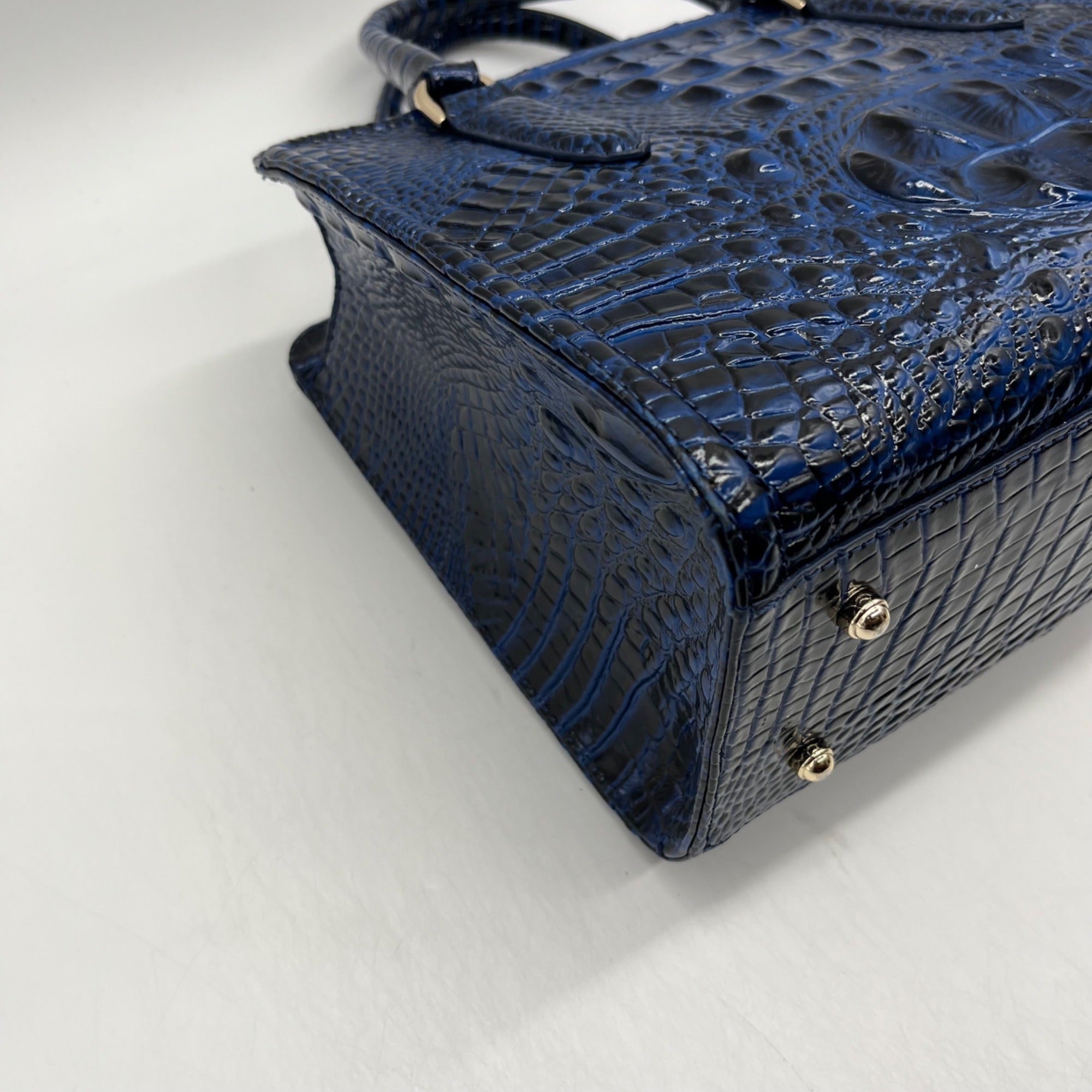 Brahmin Blue Leather Caim Melbourn Satchel bag