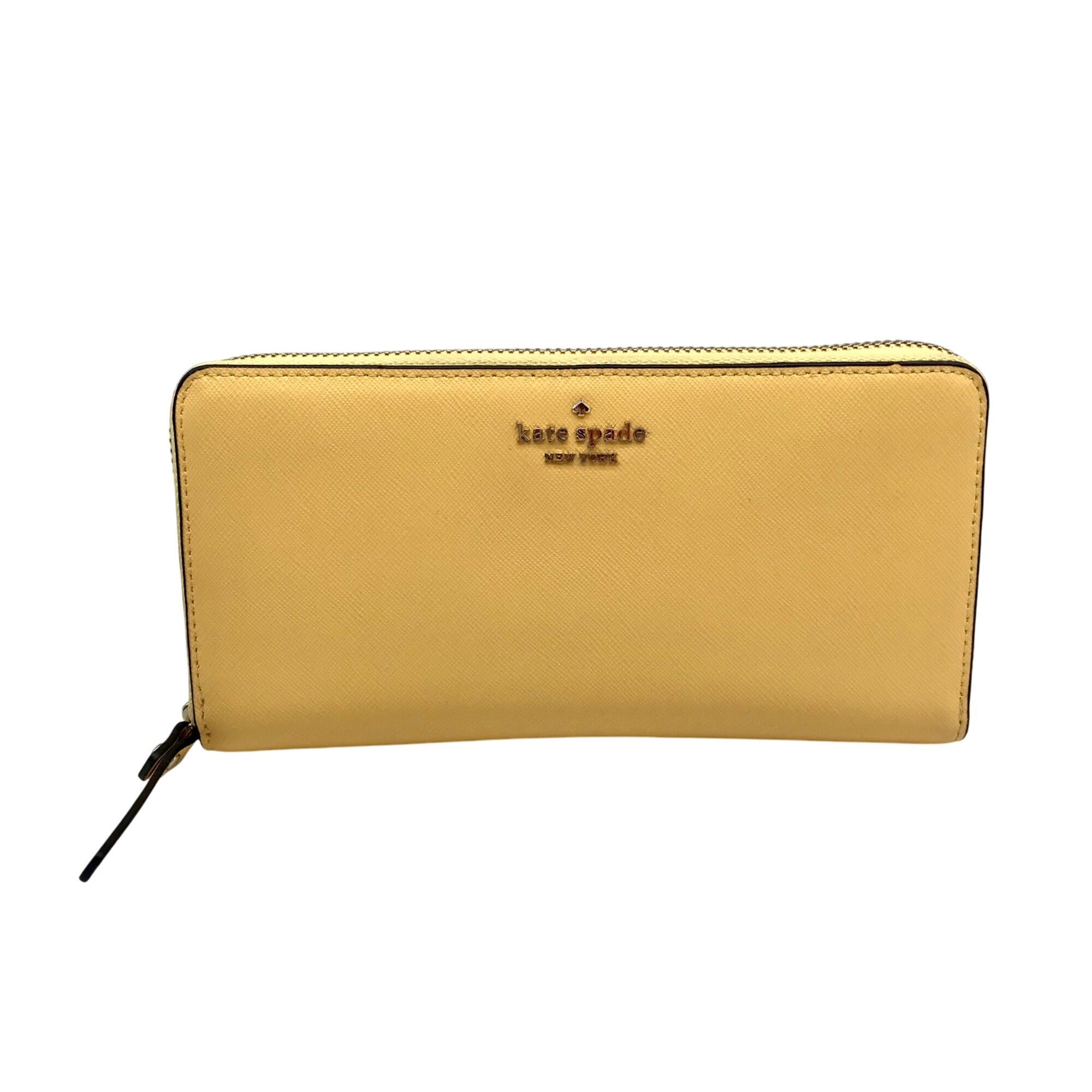 Kate Spade Yellow Saffiano Leather Marlee Continental Wallet