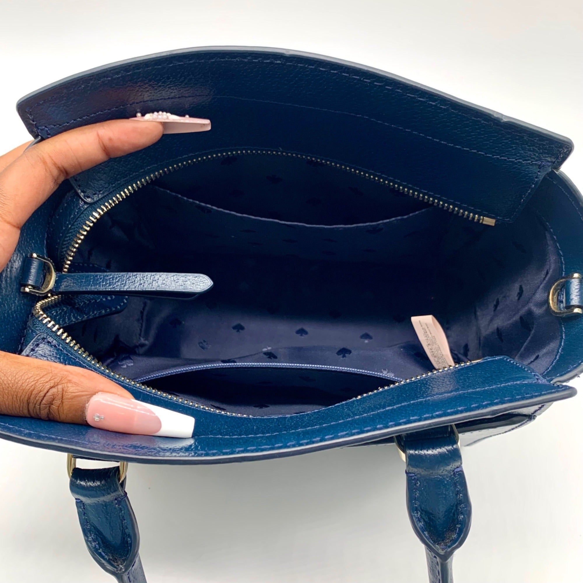Kate Spade Navy Leather Jeanne Small Satchel
