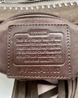 Coach Grey Leather And Suede Fringe Shoulder Bag