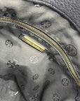 Tory Burch Black Pebbled Leather Carter Chain Tote Bag