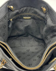 Tory Burch Black Pebbled Leather Carter Chain Tote Bag