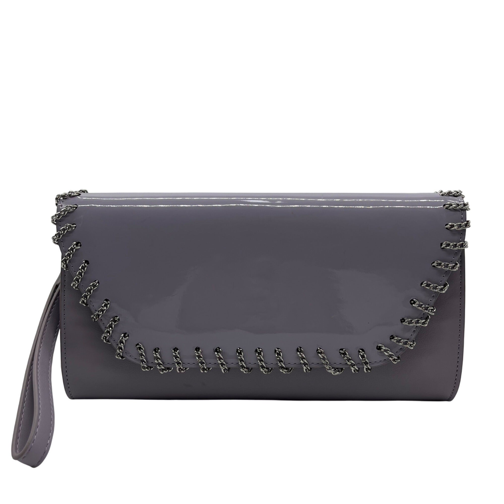 White House Black Market Lavender Patent Leather Convertible Clutch 