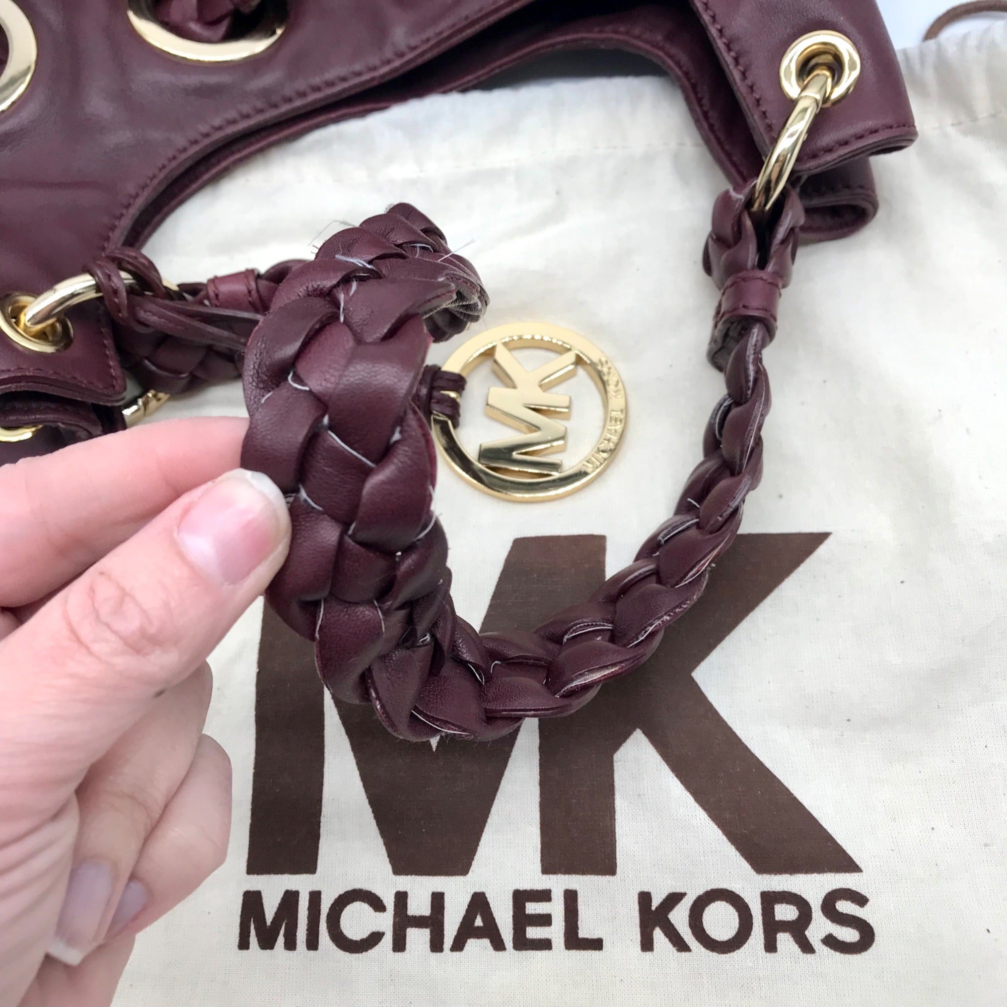 Michael Kors Astor Purple Leather Hobo Shoulder Bag