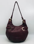 Michael Kors Astor Purple Leather Hobo Shoulder Bag