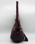 Michael Kors Astor Purple Leather Hobo Shoulder Bag