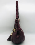 Michael Kors Astor Purple Leather Hobo Shoulder Bag