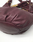 Michael Kors Astor Purple Leather Hobo Shoulder Bag