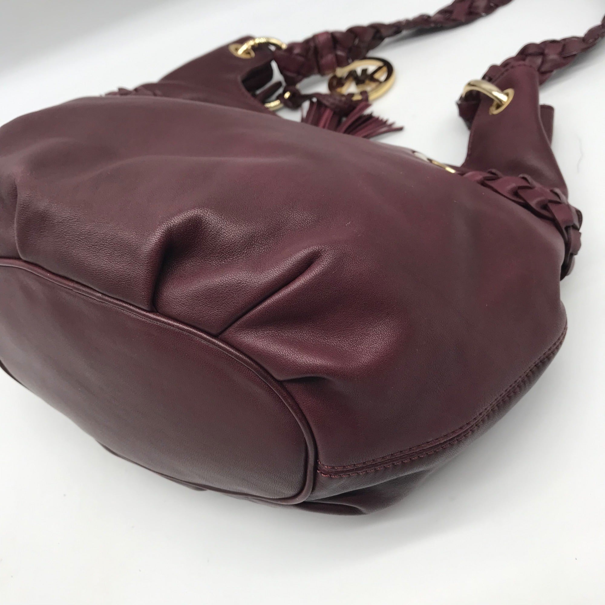 Michael Kors Astor Purple Leather Hobo Shoulder Bag