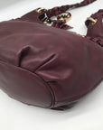 Michael Kors Astor Purple Leather Hobo Shoulder Bag