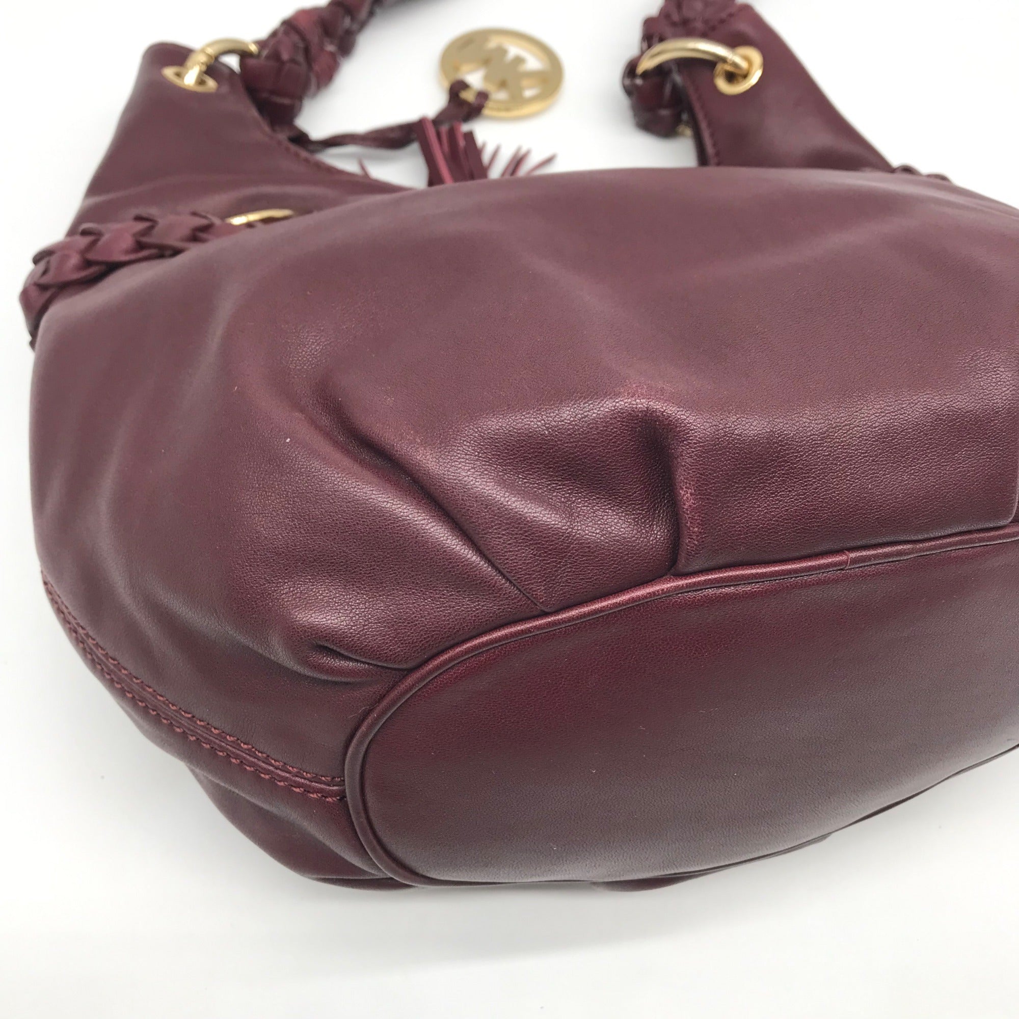 Michael Kors Astor Purple Leather Hobo Shoulder Bag