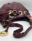 Michael Kors Astor Purple Leather Hobo Shoulder Bag