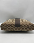 Coach Brown & Tan Jacquard Canvas Signature Stripe Crossbody Bag F28502
