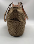 Coach Khaki Signature Stripe Devin Shoulder Bag-F26131