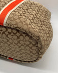 Coach Khaki Signature Stripe Devin Shoulder Bag-F26131