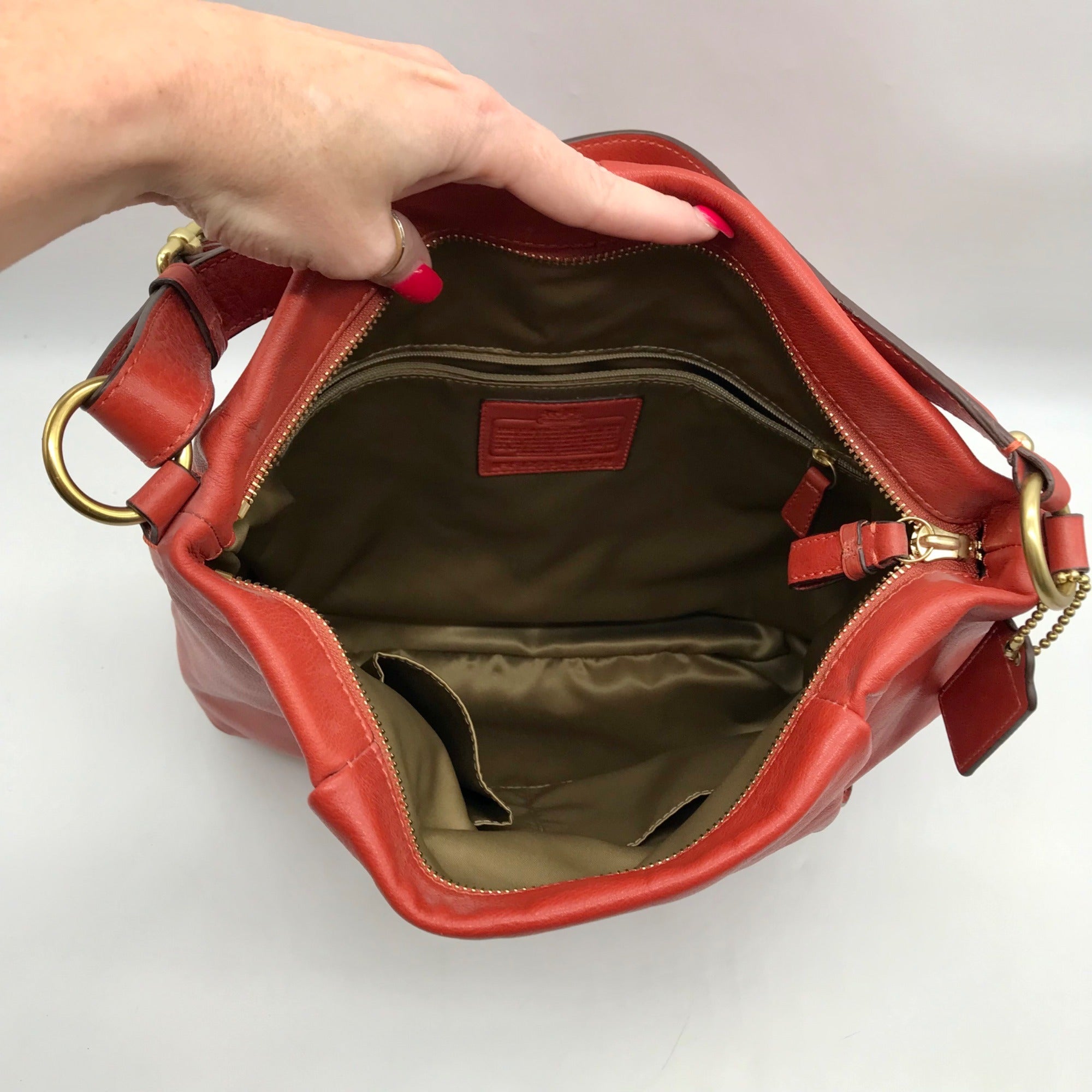 Coach Burnt Orange Leather Madison Hobo Bag 21224