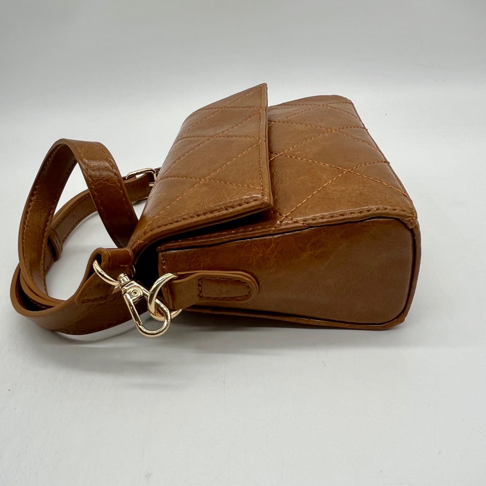 MMS Brand Brown Faux Leather Shoulder Bag