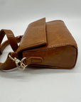 MMS Brand Brown Faux Leather Shoulder Bag