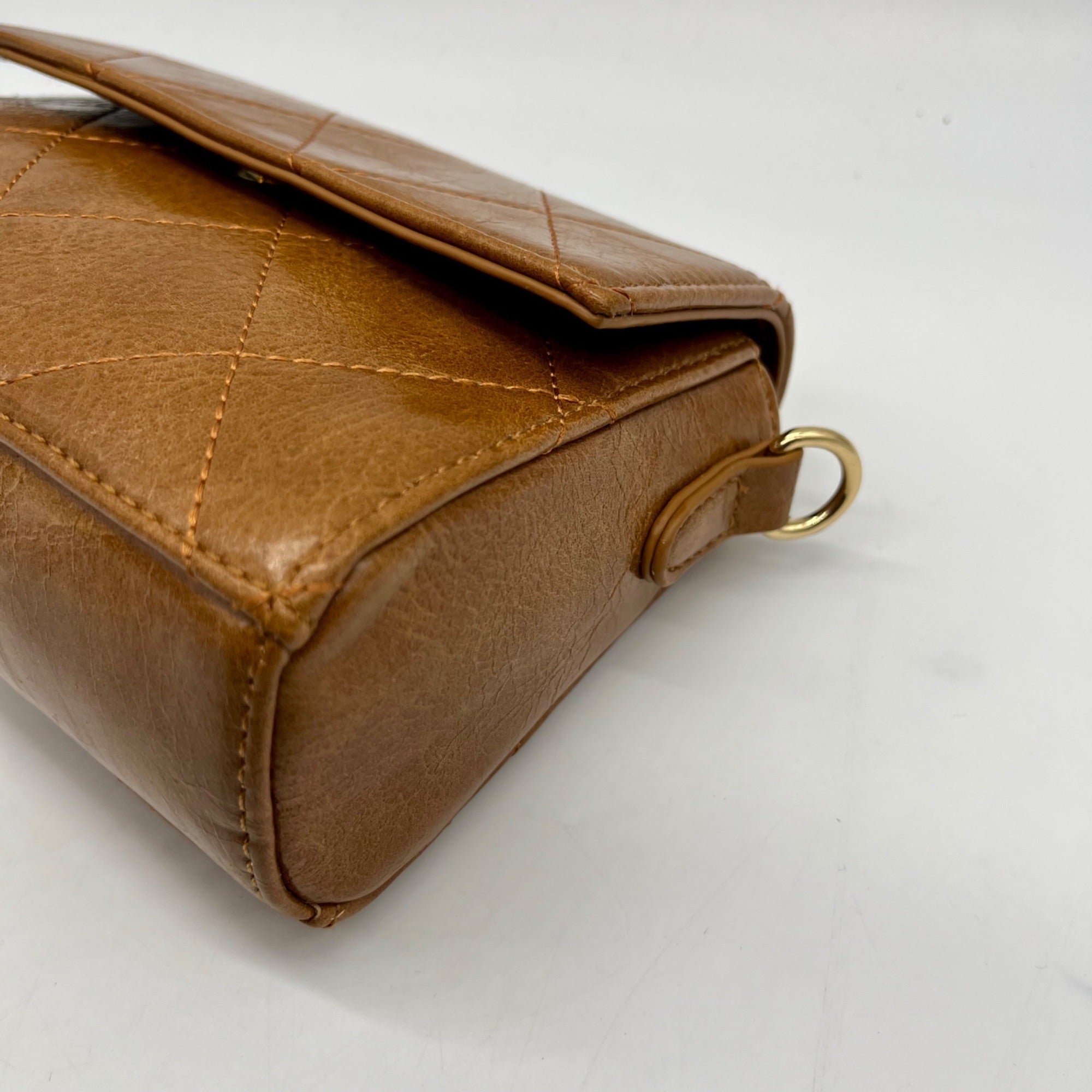 MMS Brand Brown Faux Leather Shoulder Bag