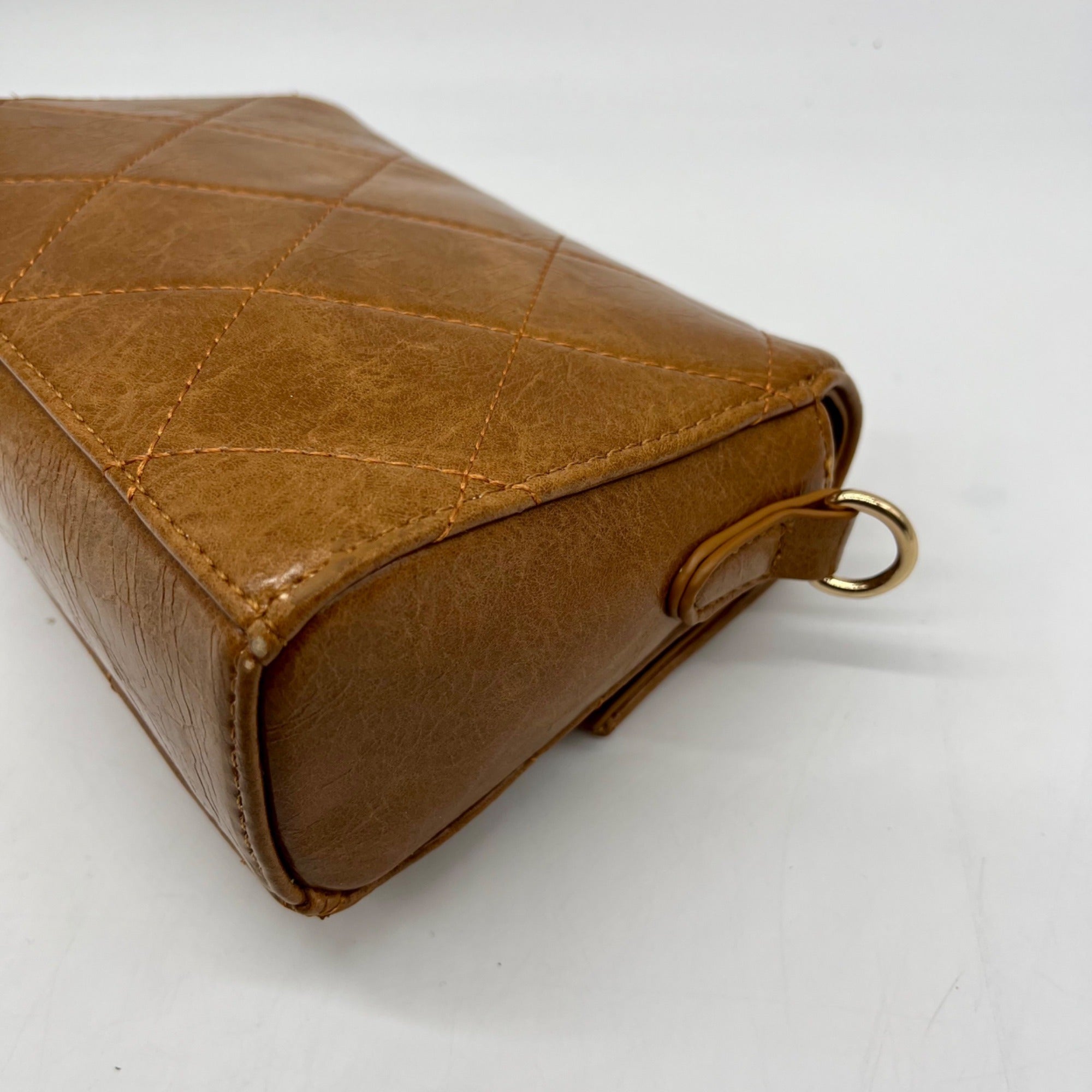 MMS Brand Brown Faux Leather Shoulder Bag