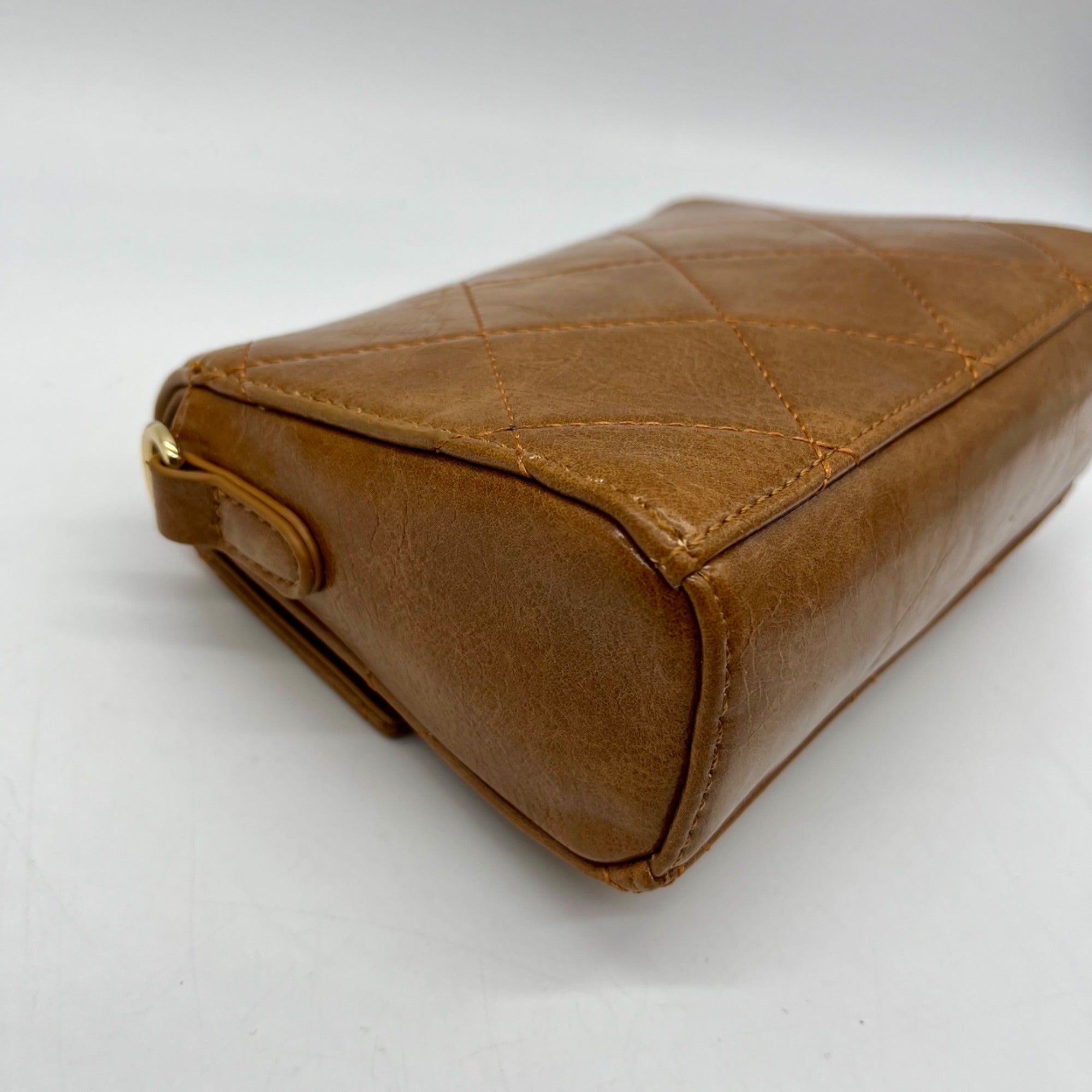 MMS Brand Brown Faux Leather Shoulder Bag