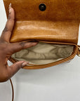 MMS Brand Brown Faux Leather Shoulder Bag