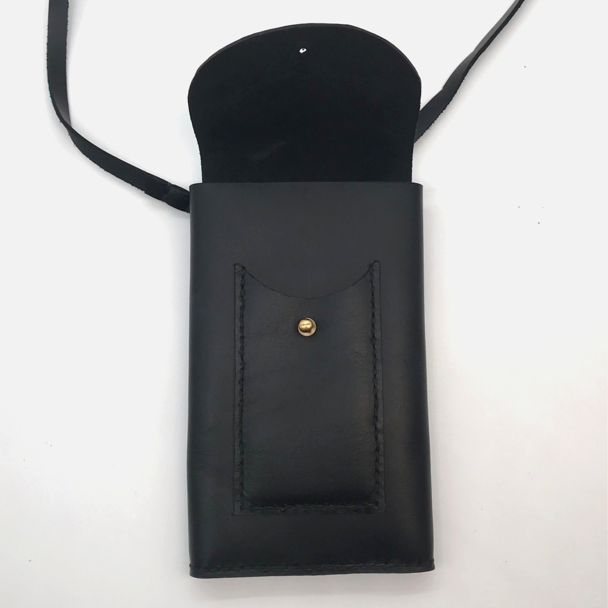 Noonday Collection Black Leather Briana Crossbody Phone Case
