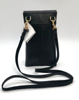 Noonday Collection Black Leather Briana Crossbody Phone Case