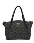Coach Black And Grey Jacquard Canvas Mini Kelsey Satchel