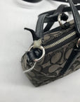 Coach Black And Grey Jacquard Canvas Mini Kelsey Satchel