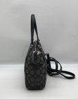 Coach Black And Grey Jacquard Canvas Mini Kelsey Satchel