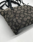 Coach Black And Grey Jacquard Canvas Mini Kelsey Satchel