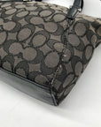 Coach Black And Grey Jacquard Canvas Mini Kelsey Satchel