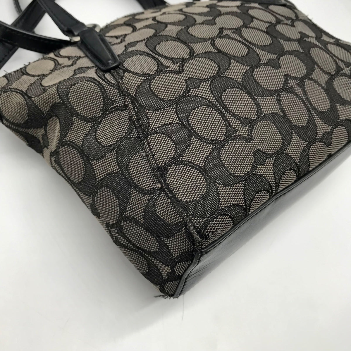 Coach Black And Grey Jacquard Canvas Mini Kelsey Satchel