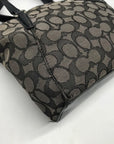 Coach Black And Grey Jacquard Canvas Mini Kelsey Satchel