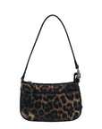 Nine West Brown Leopard Print Nylon Mini Shoulder Bag