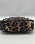Nine West Brown Leopard Print Nylon Mini Shoulder Bag