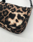 Nine West Brown Leopard Print Nylon Mini Shoulder Bag