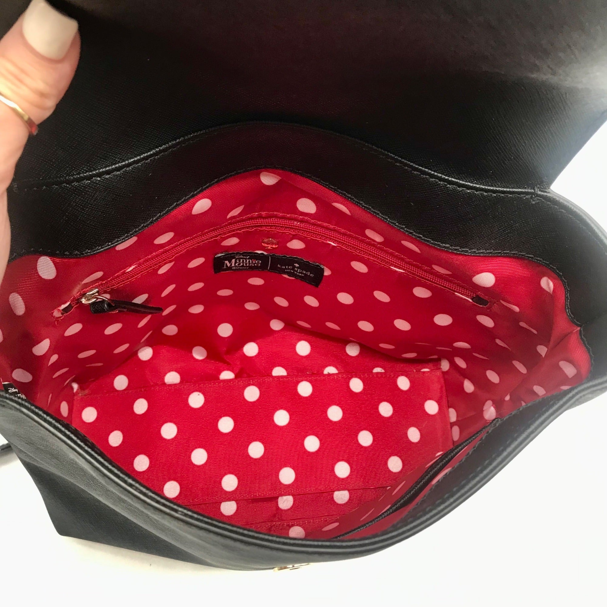Kate Spade Black Saffiano Leather Minnie Mouse Mini Backpack