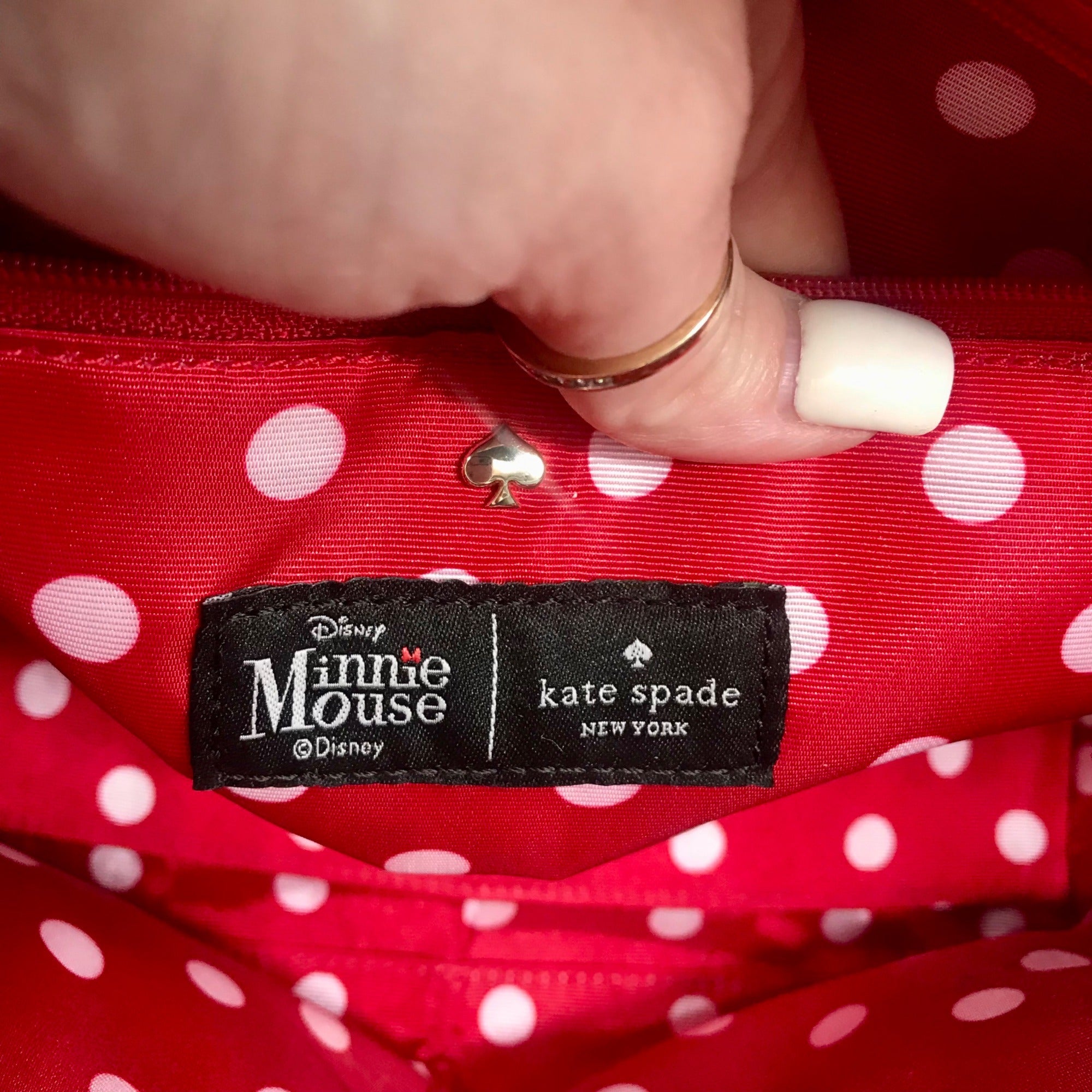 Kate Spade Black Saffiano Leather Minnie Mouse Mini Backpack