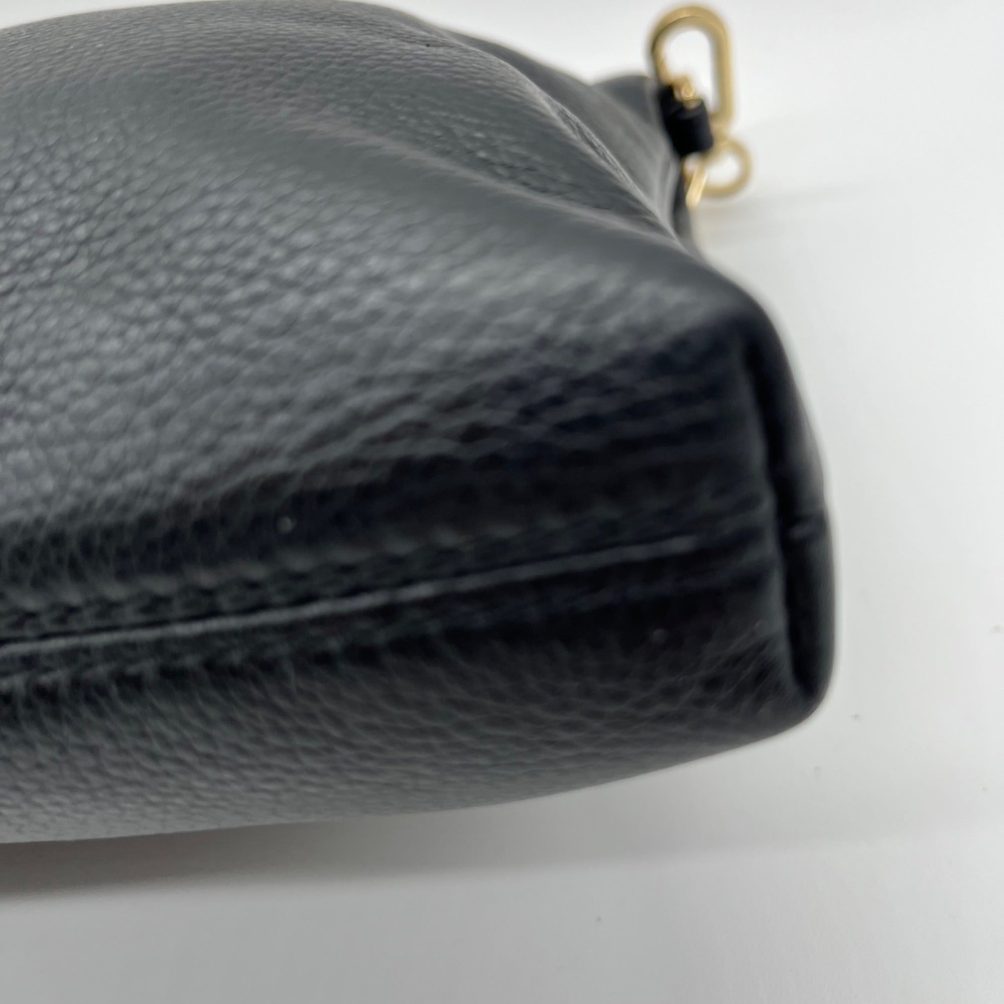 Tory Burch Black Pebbled Leather Bombe Fold-Over Clutch/Crossbody Bag