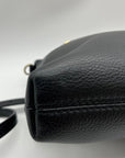 Tory Burch Black Pebbled Leather Bombe Fold-Over Clutch/Crossbody Bag