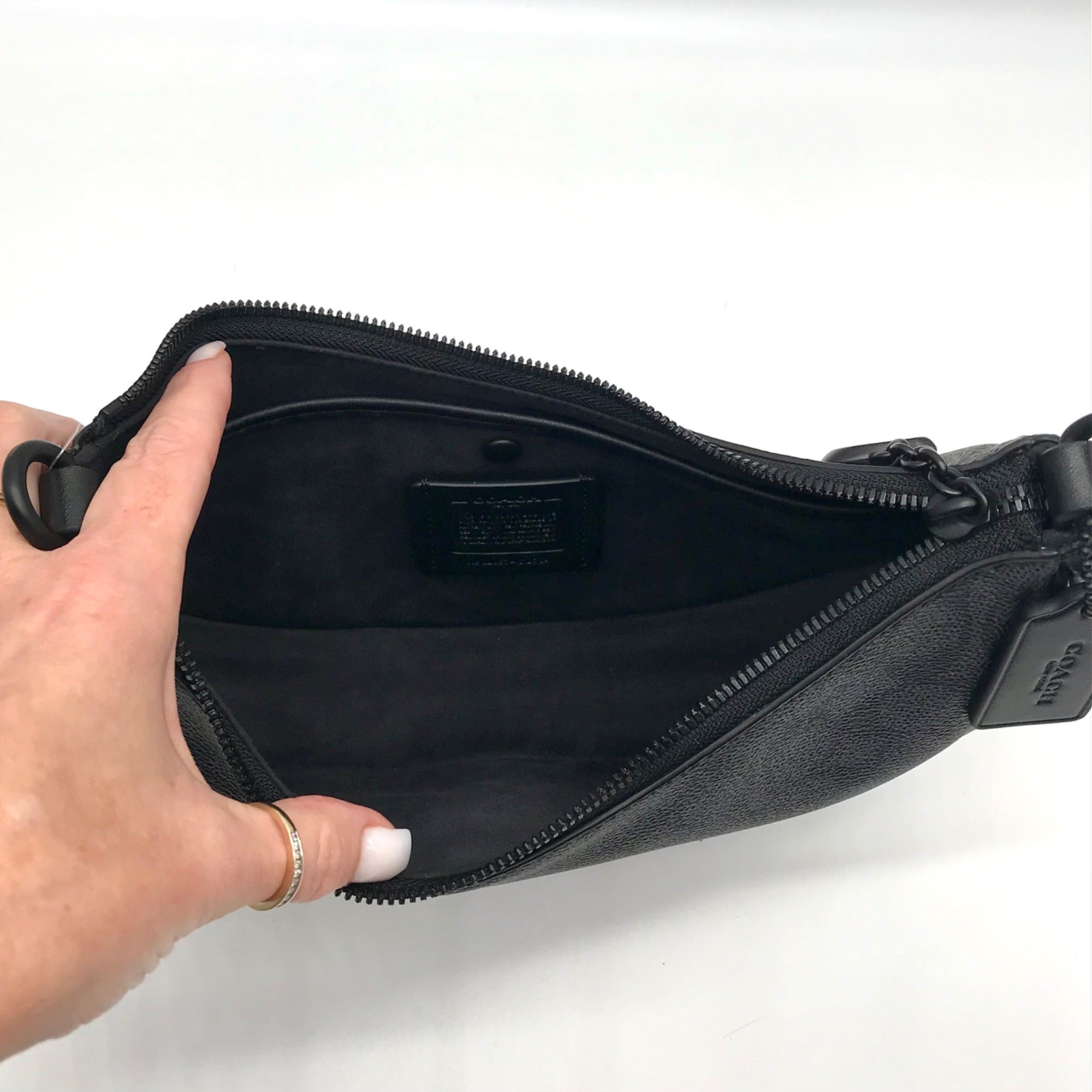Coach Black Signature Coated Canvas Mira Shoulder Bag CQ764