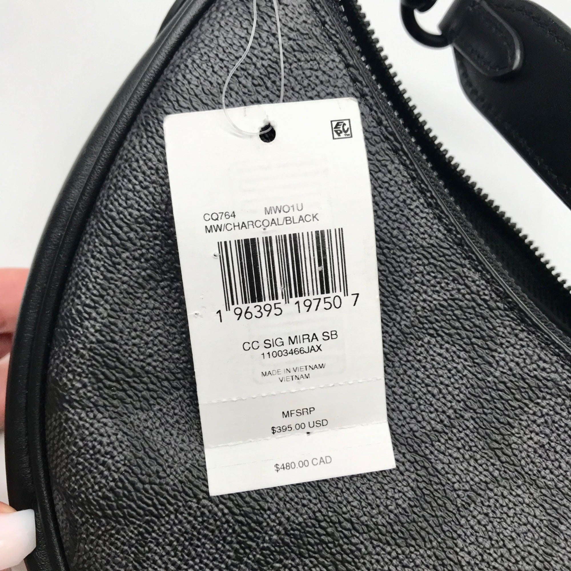 Coach Black Signature Coated Canvas Mira Shoulder Bag CQ764